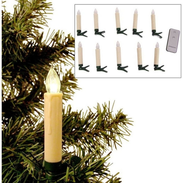 LED Weihnachtsbaumkerzen 10er-Set Christbaumkerzen kabellos Baumbeleuchtung