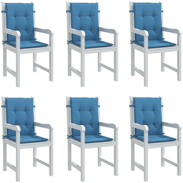 vidaXL Niedriglehner-Auflagen 6 Stk. Melange Blau 100x50x4 cm Stoff 4002459