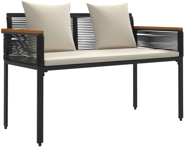 vidaXL Gartenmöbel Set mit Kissen Schwarz und Cremeweiß Poly-Rattan 42025226 Bild 5