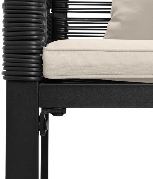 vidaXL Gartenmöbel Set mit Kissen Schwarz und Cremeweiß Poly-Rattan 42025226 Bild 12