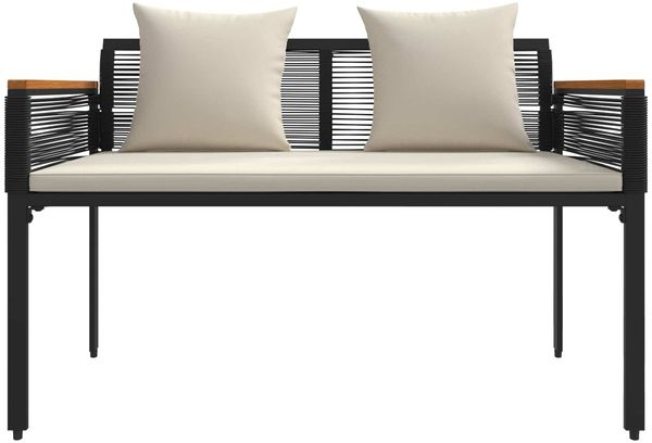 vidaXL Gartenmöbel Set mit Kissen Schwarz und Cremeweiß Poly-Rattan 42025226 Bild 8