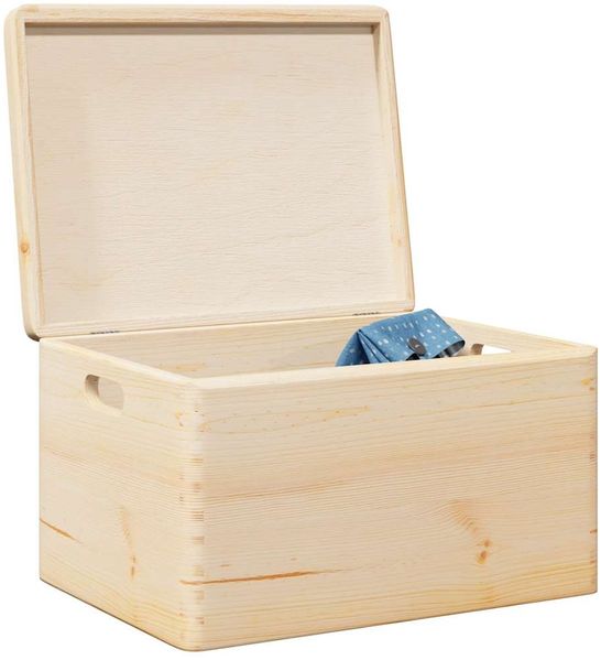 vidaXL Holzkiste mit Deckel und Griffen 40x30x23 cm Massivholz Kiefer 4017392