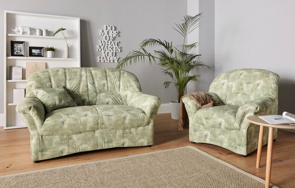 DOMO collection Polstergarnitur Bahia belastbar bis 140kg/ Sitz, mit Federkern, (Set), Microfaser MELROSE®, mocca