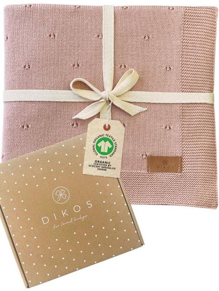 Babydecke DIKOS® Babydecke aus *100%* Bio Baumwolle, Strickdecke, Geschenk, DIKOS, PREMIUM Qualität, 75x100 cm, atmungsaktiv, nachhaltig, kuschelweich