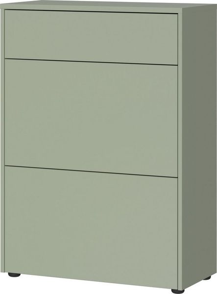 Germania Schuhschrank 1933-629 GW-Binetto, in Taupegrün/Eiche, mit Push-to-Open Funktion, 70 x 99 x 34 cm (BxHxT)