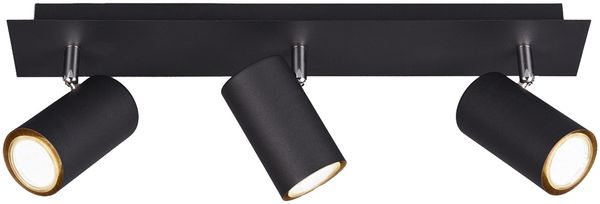 LED Deckenstrahler Metall Schwarz 3-flammig, Breite 48cm Bild 2