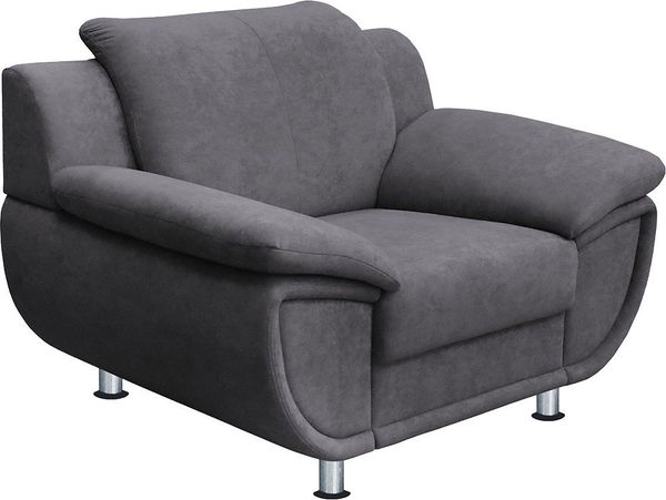 TRENDMANUFAKTUR Sessel Rondo, Breite 121 cm, breite Armlehnen, Füße chromfarben, Big-Sessel wahlweise mit Federkern, bequem