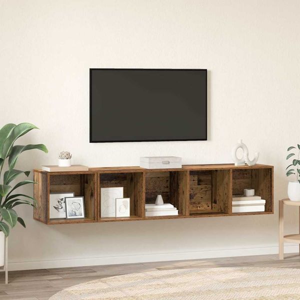 vidaXL TV-Schrank Set Wandmontiert 2 pcs Altholz Holzwerkstoff 3393171