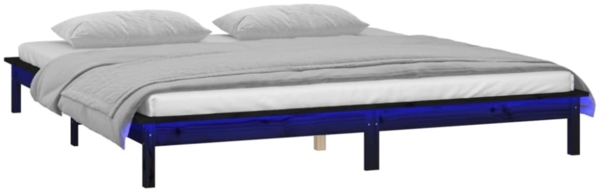Massivholzbett mit LEDs Schwarz 120x190 cm 4FT Small Double [820645] Bild 2