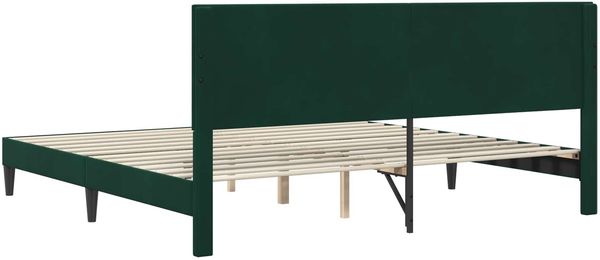 vidaXL Bettrahmen mit Kopfteil Dunkelgrün 180 x 200 cm Samt 42027681 Bild 6