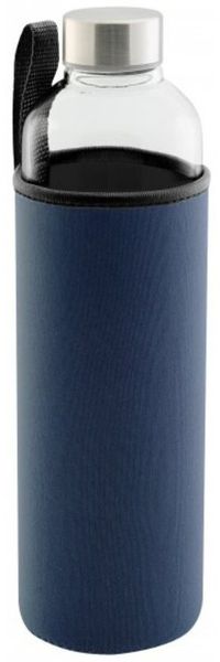 axentia Trinkflasche Trinkflasche, Glas, dunkelblau, ca. 1 l