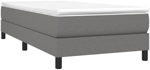 vidaXL Polsterbett, Stoff, 25,0 cm, Dunkelgrau, 100x200 cm, mit Lattenrost, Schwarz Bild 3