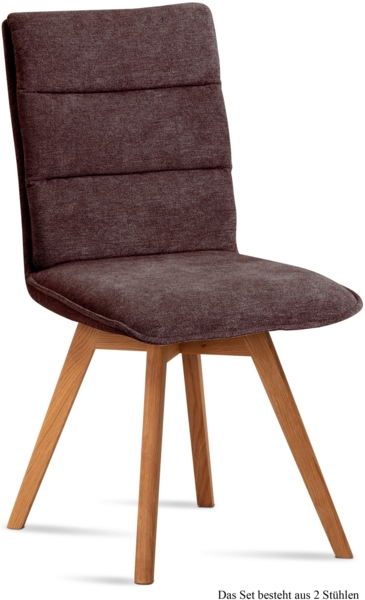 Esszimmerstuhl (2er-Set) Dobra 47x92x60 Eiche geölt/Braun