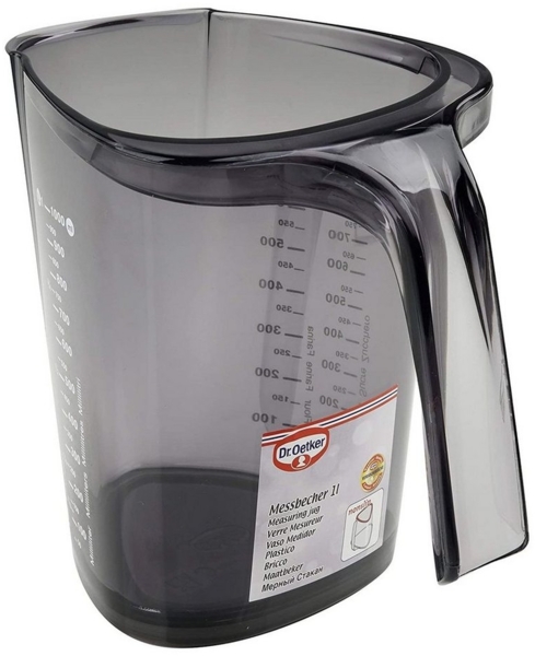 Design Messbecher 1 Liter Maßbecher Grau Transparent Backzubehör Dr. Oetker 1487 Bild 3
