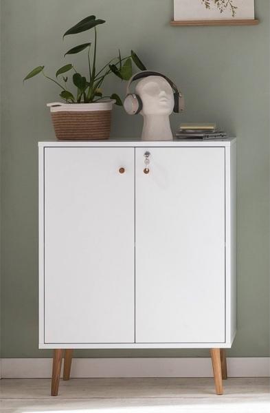 Lomadox Aktenschrank JASLO-80 Büro abschließbar in Kreideweiß, B/H/T: ca. 65,2/85,5/39 cm