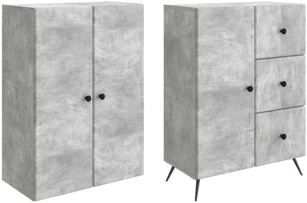 vidaXL Schrankset 2 pcs Betongrau Holzwerkstoff 3416901 Bild 3