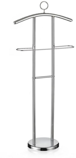 CARO-Möbel Herrendiener GÜNTHER, Stummer Diener mit Hosenbügel aus Metall Chrom