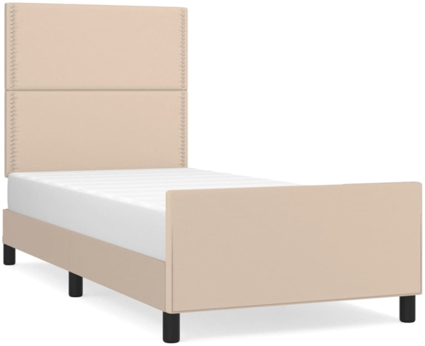 vidaXL Bettgestell mit Kopfteil Cappuccino-Braun 90x200 cm Kunstleder [3125493]