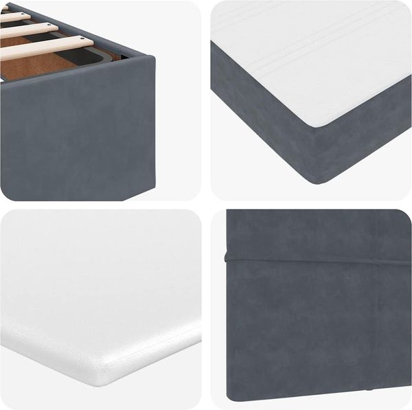 vidaXL Ottoman-Bett mit Matratze Dunkelgrau 120x200 cm Samt 3311766 Bild 11