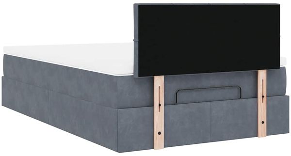 vidaXL Ottoman-Bett mit Matratze Dunkelgrau 120x200 cm Samt 3311766 Bild 9