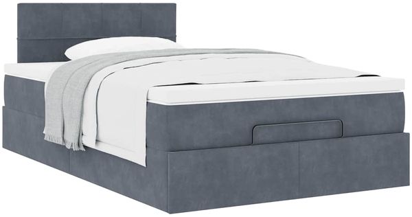 vidaXL Ottoman-Bett mit Matratze Dunkelgrau 120x200 cm Samt 3311766 Bild 4