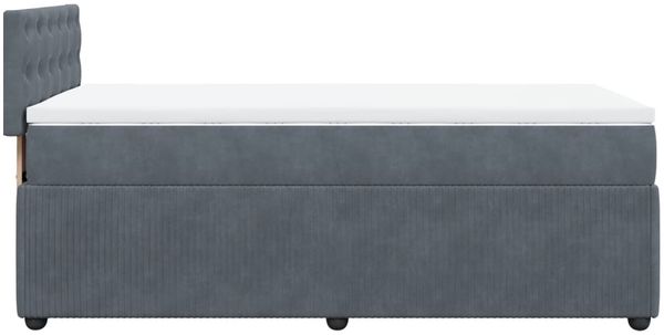 vidaXL Boxspringbett mit Matratze Dunkelgrau 100x200 cm Samt 3289975 Bild 7