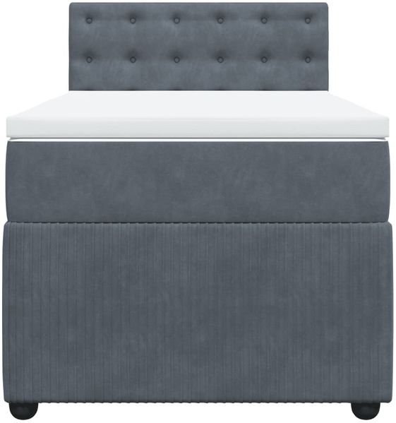 vidaXL Boxspringbett mit Matratze Dunkelgrau 100x200 cm Samt 3289975 Bild 6