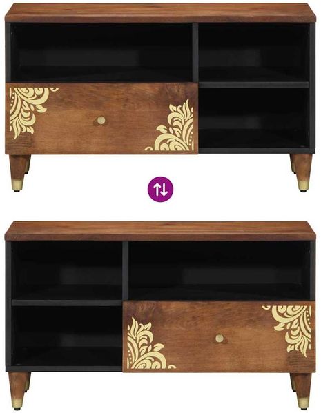 vidaXL TV-Schränk Honigbraun 80 x 33 x 46 cm Massivholz Mango 4018753 Bild 10