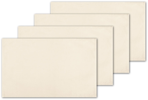 4er Set Tischsets Platzset Tischuntersetzer Platzdeckchen Tischdeko Tischmatte Essensunterlage Maße 30x45 cm, Farbe: beige - creme