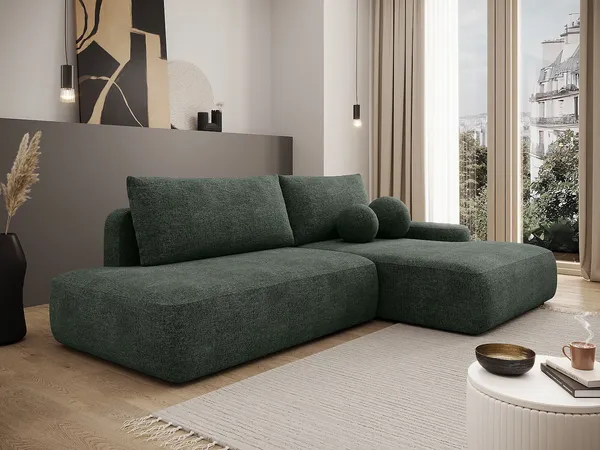 Vente-unique - DAVISO Sofa Stoff Grün - B 164 cm x H 87 cm x L 276 cm
