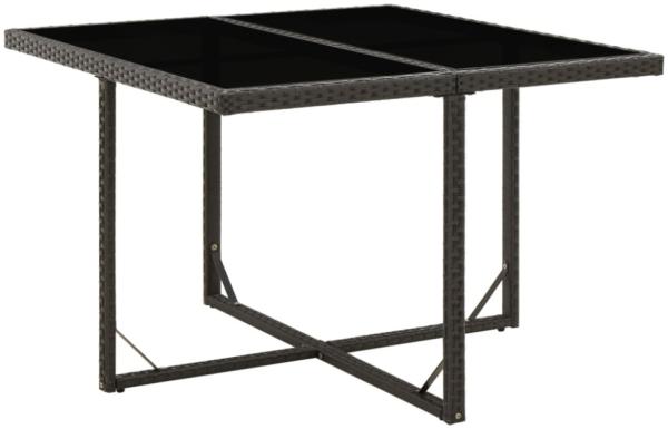 vidaXL Gartentisch Schwarz 109x107x74 cm Poly Rattan und Glas 316764