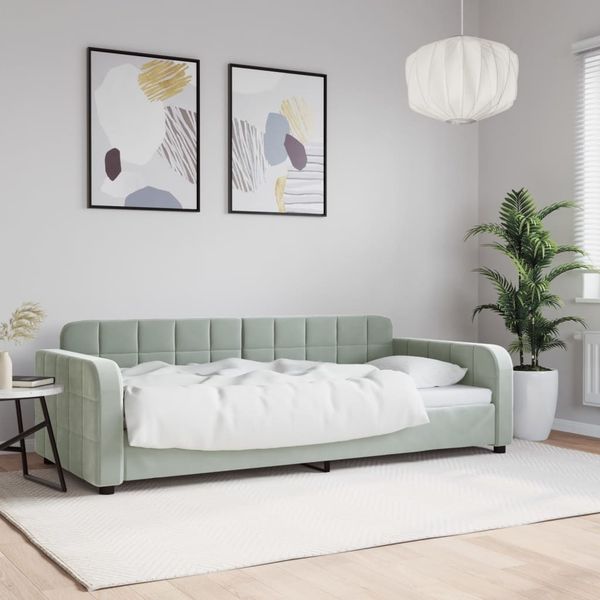 vidaXL Tagesbett Hellgrau 90x190 cm Samt 354071