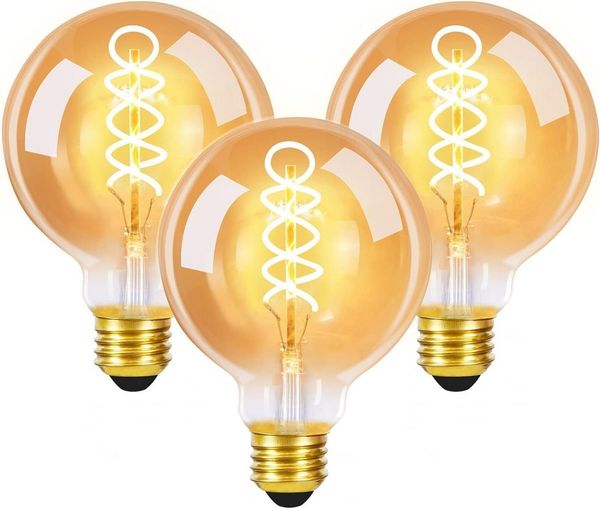 Nettlife LED-Leuchtmittel 2Stück /6 Stück Glühbirne Vintage E27 Lampe G80 Warmweiss Filament, E27, 3 St, Warmweiß, für Hotel Haus Café Bar