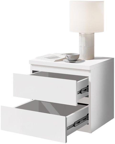 Nachtkommode >Olli< in Weiß - 45x44x38cm (BxHxT) Bild 4