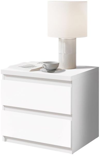 Nachtkommode >Olli< in Weiß - 45x44x38cm (BxHxT)