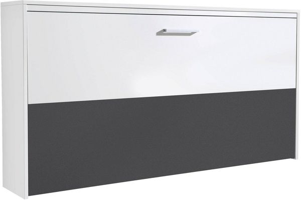 Schrankbett ALBERO 90x200 cm weiß grau-metallic Funktionsbett