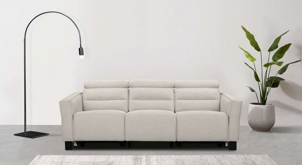 Places of Style 3-Sitzer Carpari, 224cm, manuelle od. elektrische Relaxfunktion in 2 Sitzen, mit USB, Kopfteilverstellung, Echtleder, Kunstleder, Webstoff