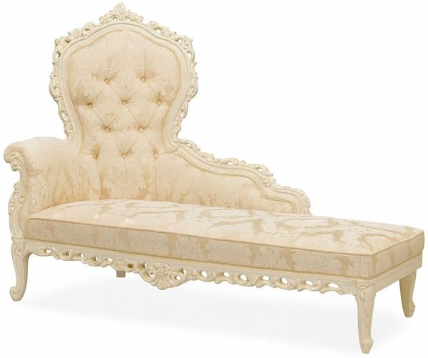 Casa Padrino Luxus Barock Chaiselongue Creme / Gold 160 cm - Barock Möbel