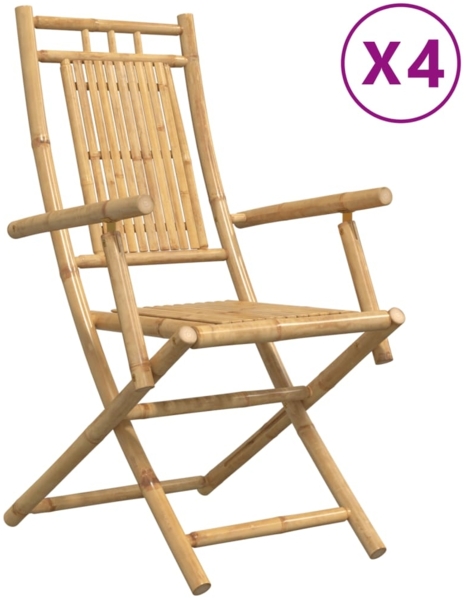 vidaXL Gartenstühle 4 Stk. Klappbar 53x66x99 cm Bambus 3278514