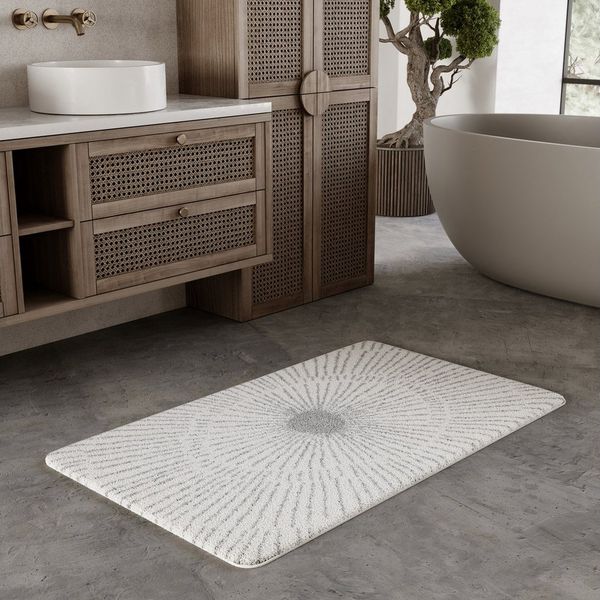 Wecon home Basics Badematte Jasbeer, Höhe 15 mm, Polyester, rechteckig, waschbar, rutschfest, strapazierfähig, pflegeleicht mit Linien Design