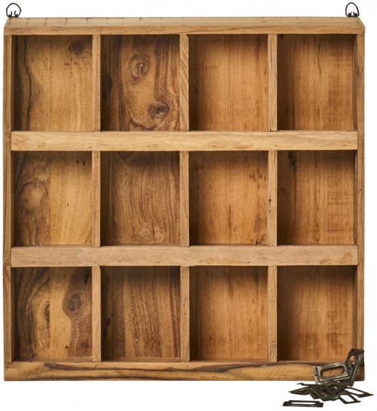 Ib Laursen - Wandregal Regal 12 Fächer Unika Holz Braun 12 Papierhalter 21038-30