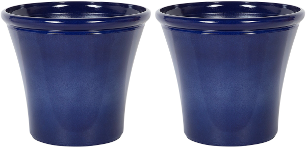 Set mit 2 Blumentöpfen KOKKINO Stein Marineblau