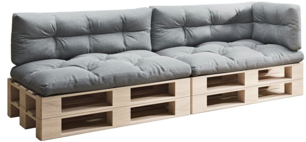 sunnypillow Palettenkissen 5er Set: 2x Sitzkissen + 2x Rückenkissen + 1x Seitenkissen, palettenmöbel palettencouch polsterauflage 120 x 80