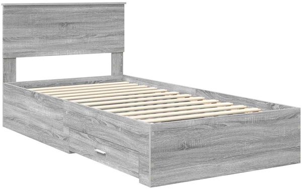 vidaXL Bettrahmen mit Kopfteil Grau Sonoma 100 x 200 cm Holzwerkstoff 3410936 Bild 4
