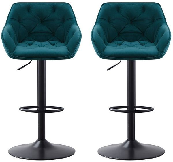 JYMTOM Barhocker höhenverstellbarer, drehbarer Bistrohocker mit Rückenlehne (2 St), mit Samtmaterial, 360° drehbar, komfortabel