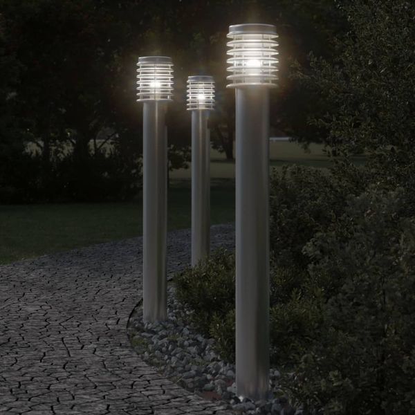 vidaXL Wegeleuchten 3 Stk. Silbern 110 cm Edelstahl 4006360