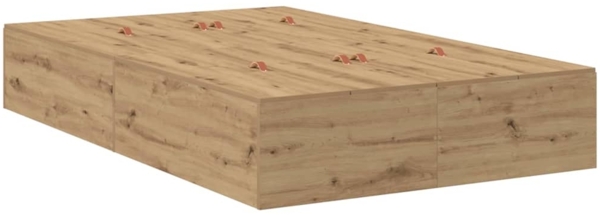 vidaXL Aufbewahrungsbettgestell Artisan-Eiche 120 x 190 cm 3335428 Bild 1