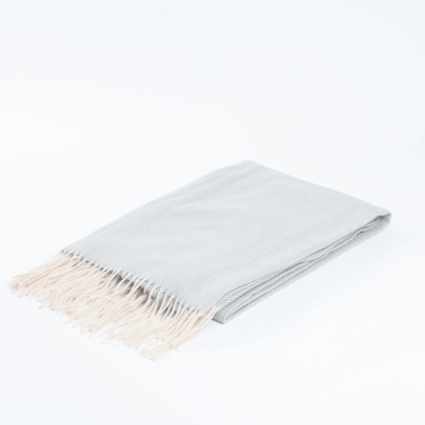 HOME DELUXE Wolldecke MILA Grau - 140 x 200 cm