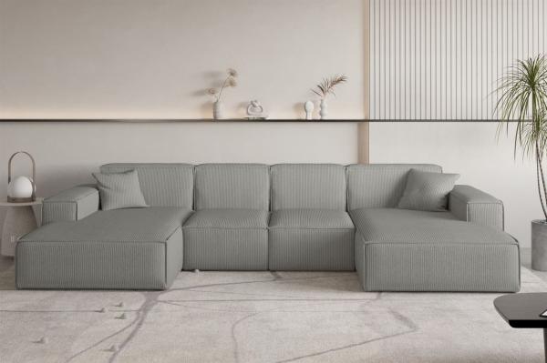 Wohnlandschaft Sofa U-Form CELES PREMIUM XS in Stoff Scala Grau