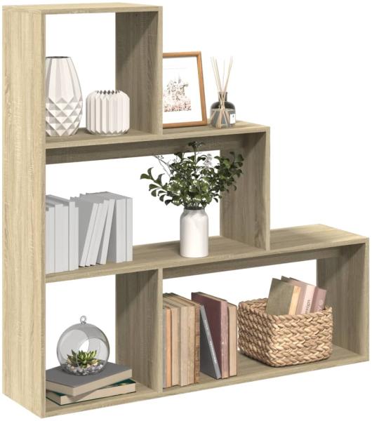 vidaXL Raumteiler-Bücherregal 3 Stufen Sonoma-Eiche 123x29x123 cm 857987